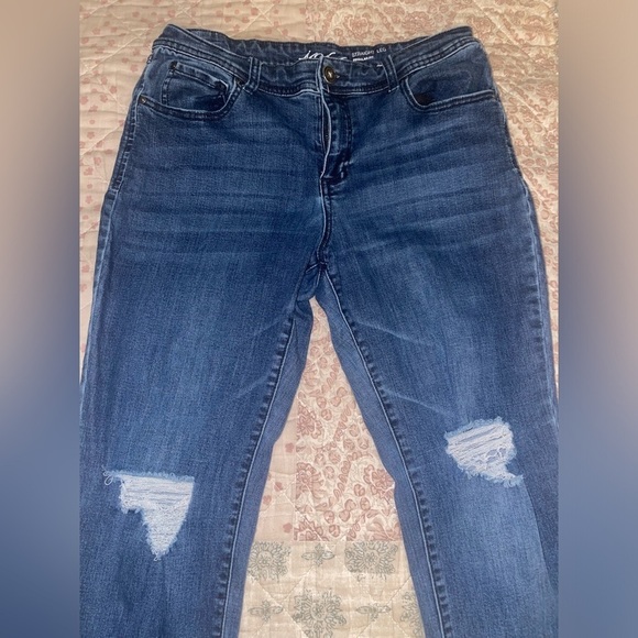 INC brand distressed straight leg regular crop fit jeans. EUC - Picture 2 of 12